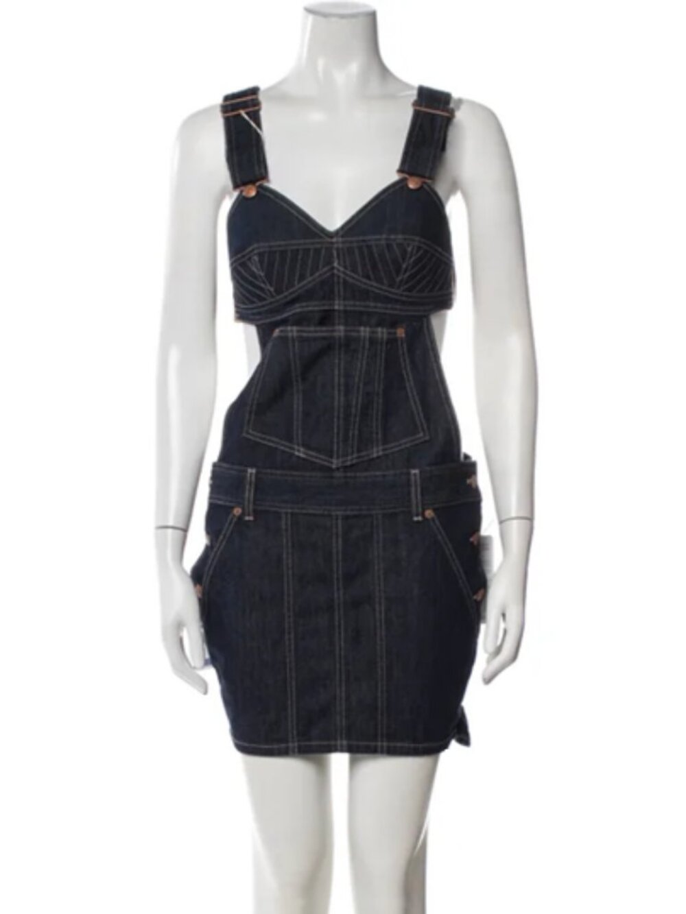 Jean Paul Gaultier Levi's S/S 2010 Denim Overall Dungaree Dress Small NWT